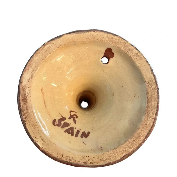 Vintage Lusterware Finger Handle Candle Holder Spain - Picture 6 of 8